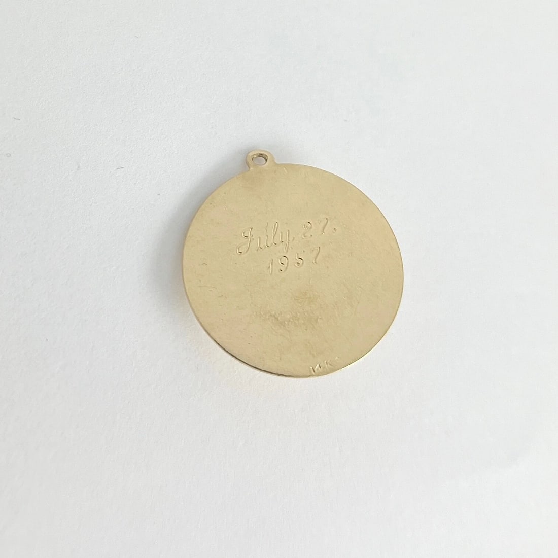 Vintage 1950's Happy Birthday Pendant Bracelet Charm 14K Yellow Gold, 5.01 Grams - 8