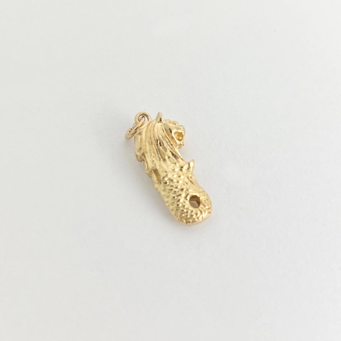 Vintage 1970's Merlion Mermaid Lion Pendant Charm 14K Yellow Gold, 5.40 Grams - 7
