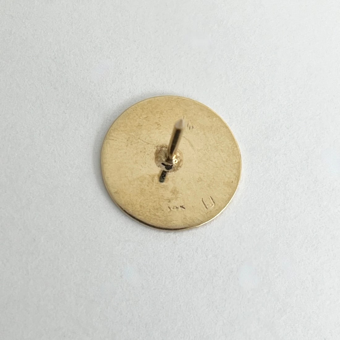 Vintage 1960's Fluted Round Disc Pin Tie Tack 14K Yellow Gold, 1.49 Grams - 9