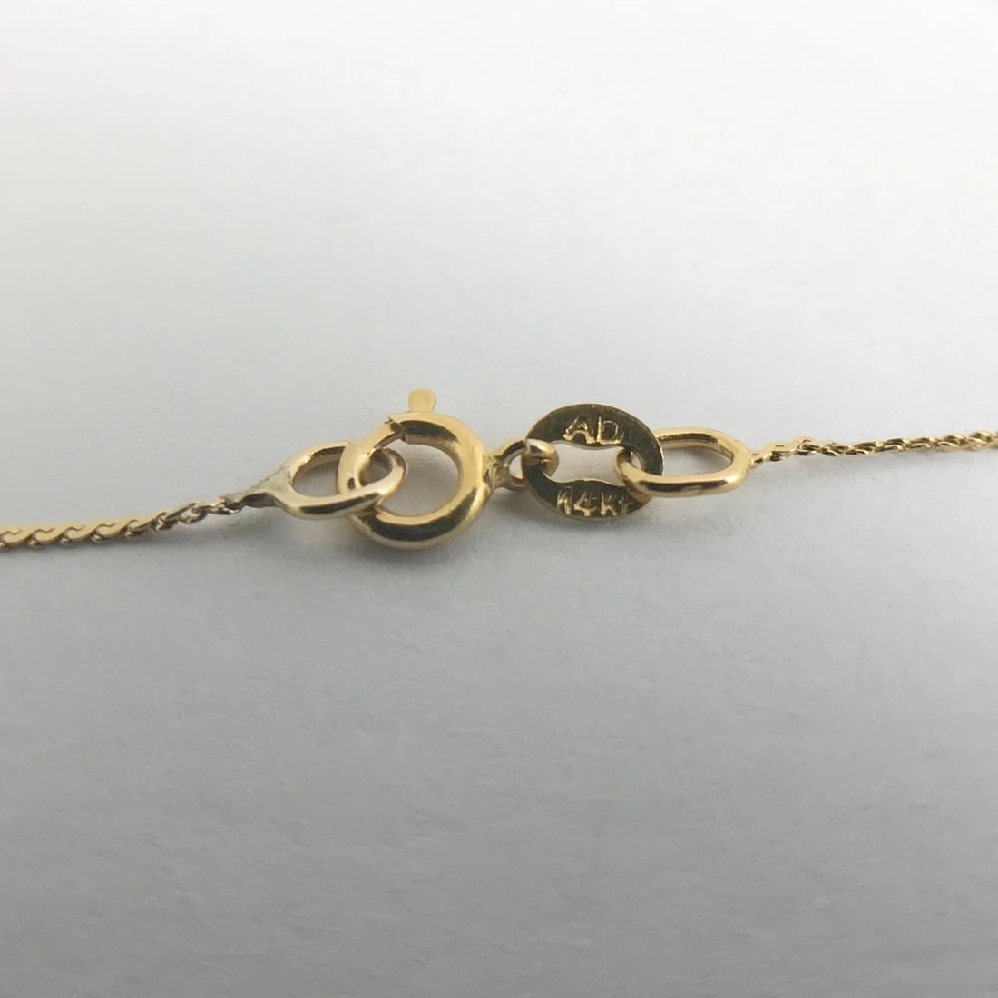 Vintage Grape Leaf Pendant Necklace 14K Yellow Pink Rose Gold 16 Inches, 2.01 Gr - 13