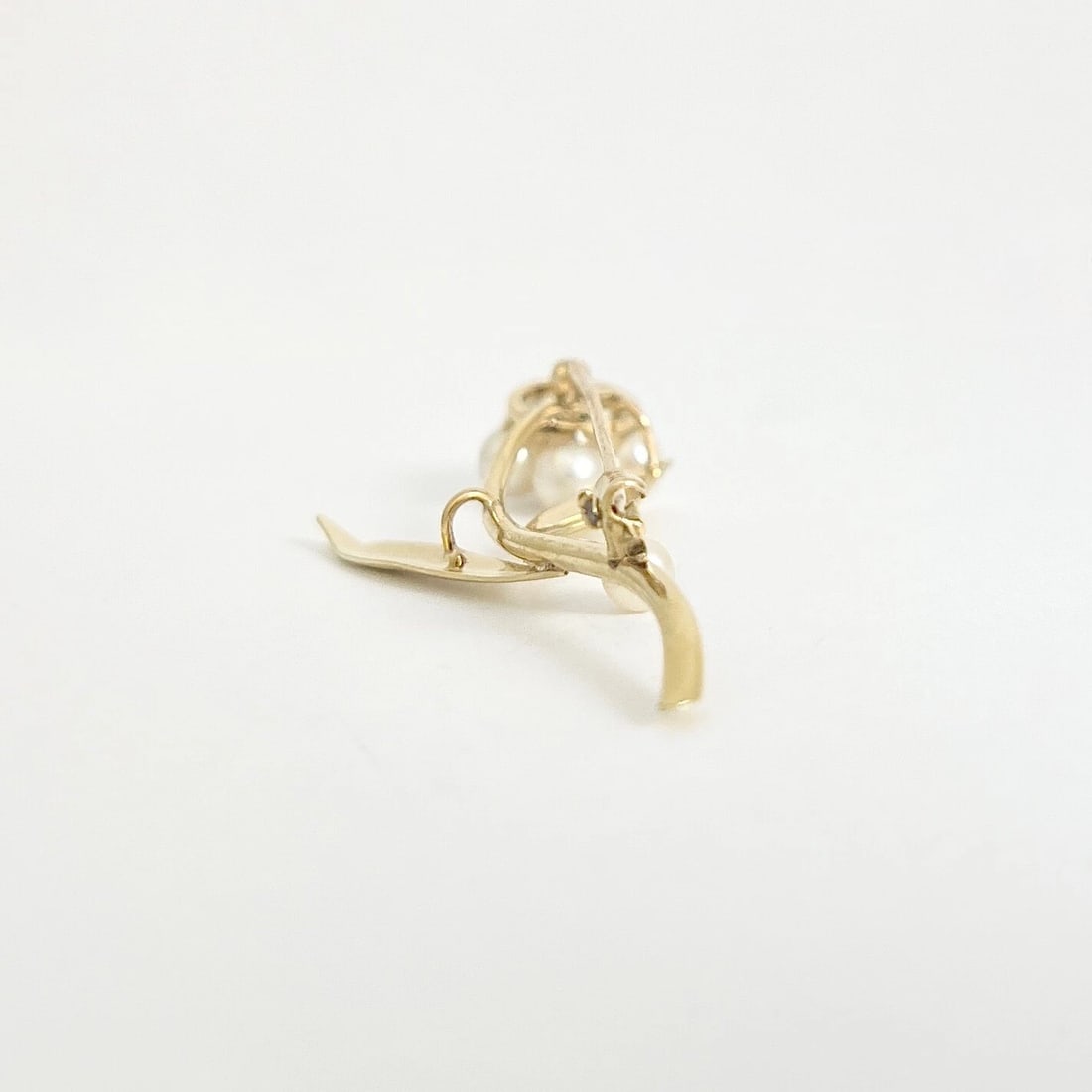 Vintage 1950's Pearl Blue Topaz Flower Brooch Pin 14K Yellow Gold, 4.95 Grams - 8