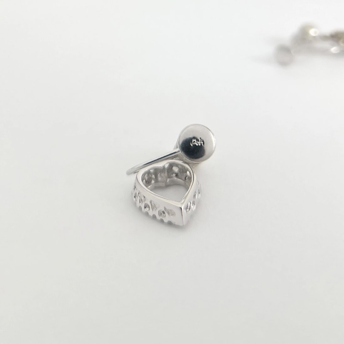 Vintage 1940's Diamond Heart Dangle Drop Earrings 14K White Gold, 3.21 Grams - 8