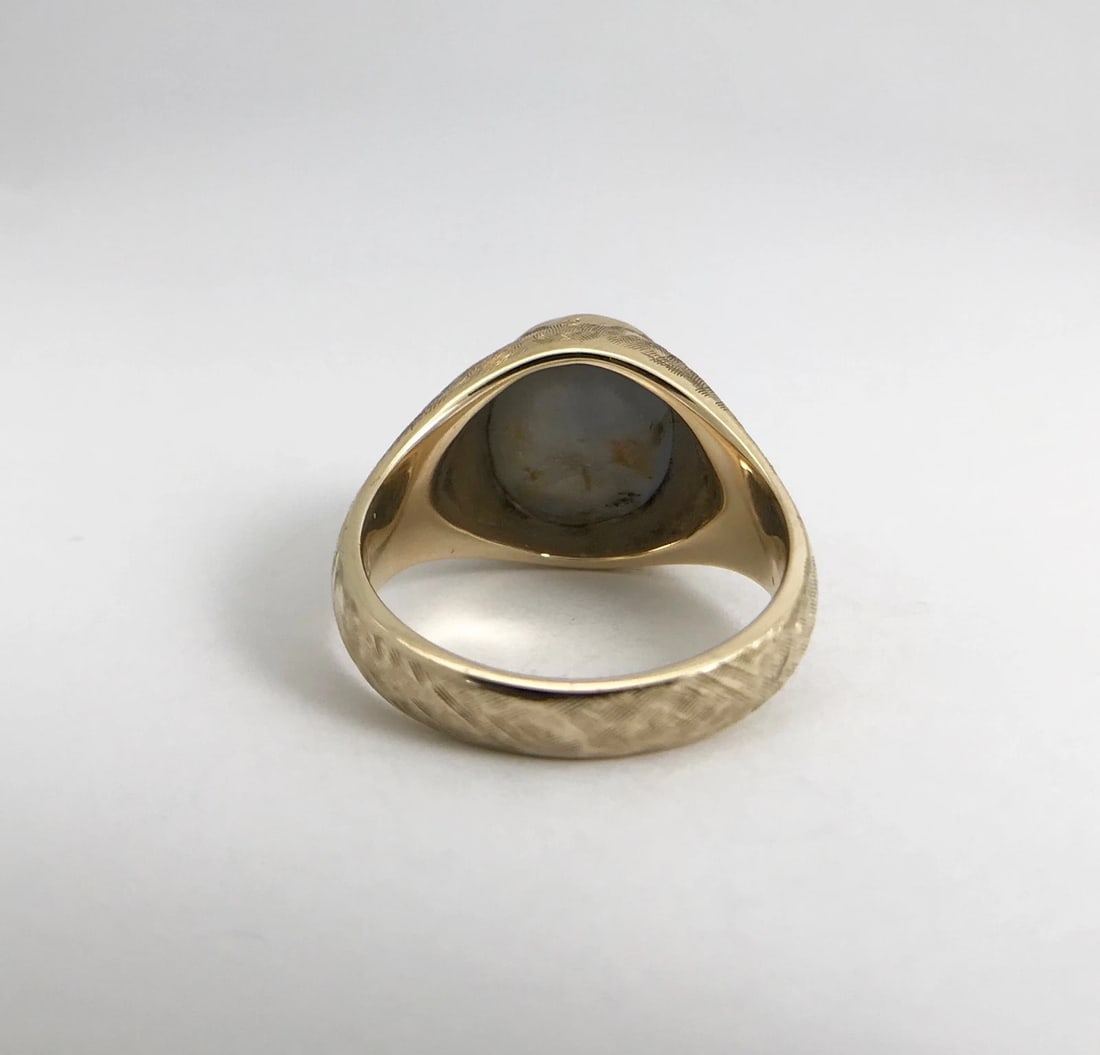 Vintage 1960's Handmade Oval Star Sapphire Ring 14K Yellow Gold, 11.95 Grams - 9