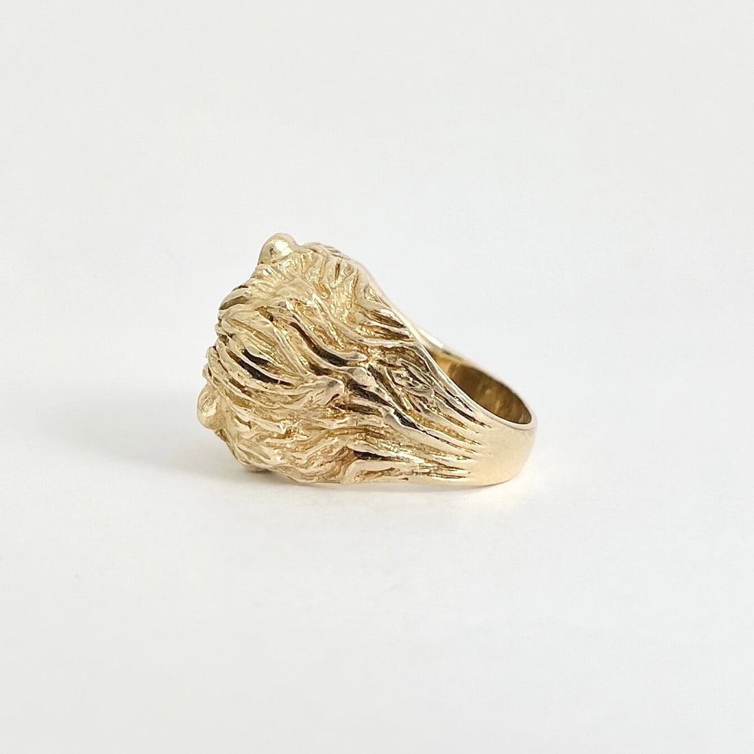 Vintage 1940's 1950's Diamond Lion Head Ring 14K Yellow Gold, 20.01 Grams - 12