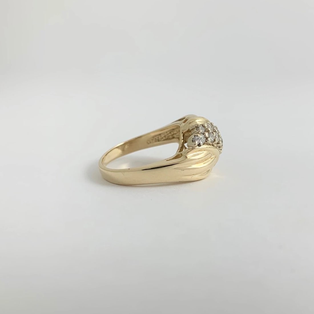 Vintage Diamond Cluster Statement Ring 14K Yellow Gold, .34 CTW, 7.11 Grams - 8