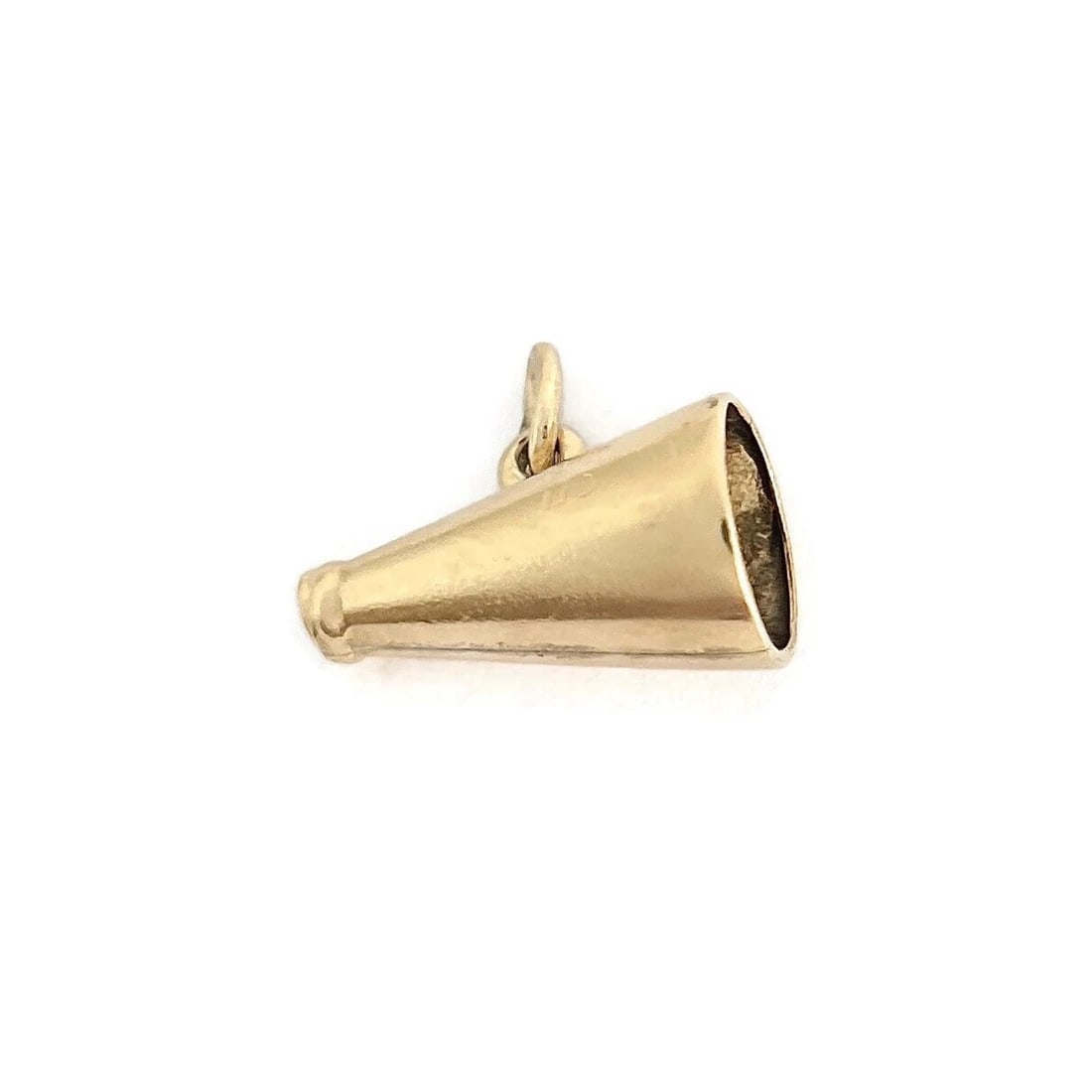 Vintage 1950's Cheerleader Megaphone Charm 14K Yellow Gold, 1.70 Grams - 2