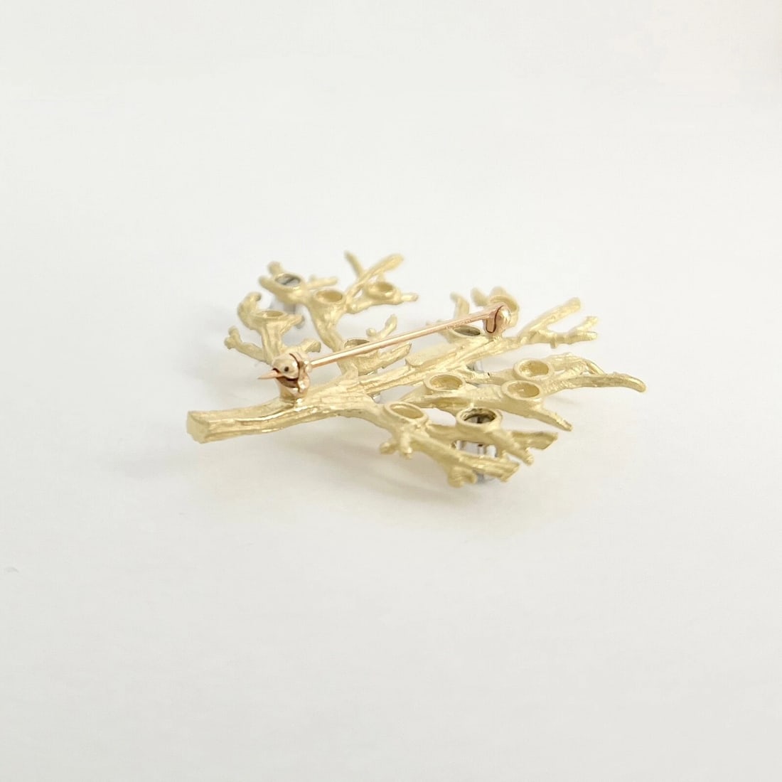 Vintage Multicolored Gemstone Birthstone Tree Brooch Pin 14K Yellow Gold 7.10 Gr - 7