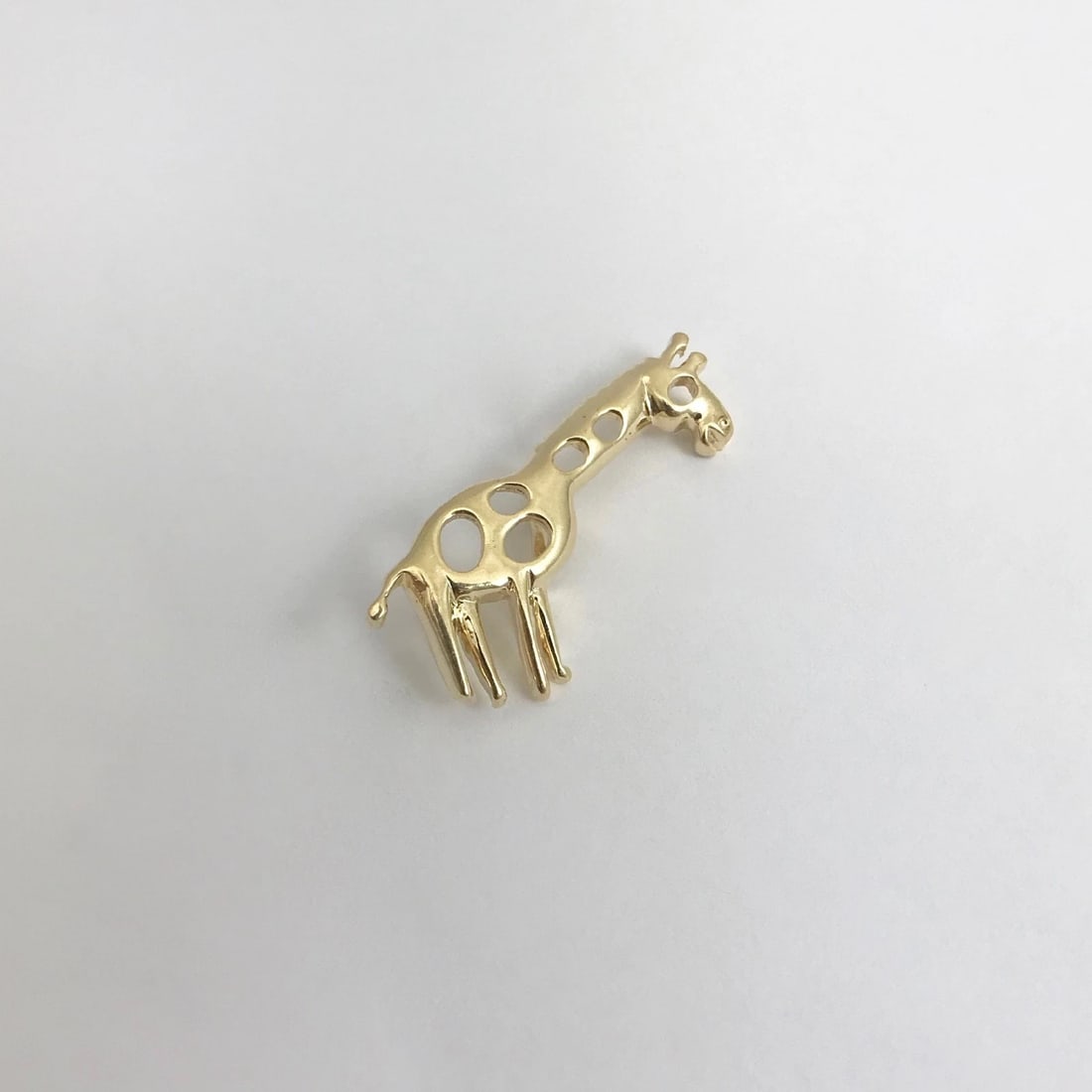 Vintage Giraffe Animal Necklace Pendant 12K Yellow Gold, 3.77 Grams - 7