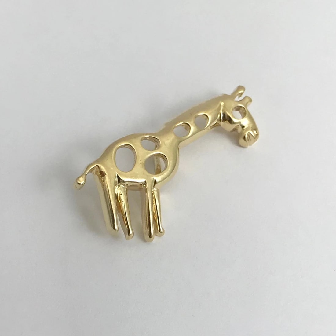 Vintage Giraffe Animal Necklace Pendant 12K Yellow Gold, 3.77 Grams - 8