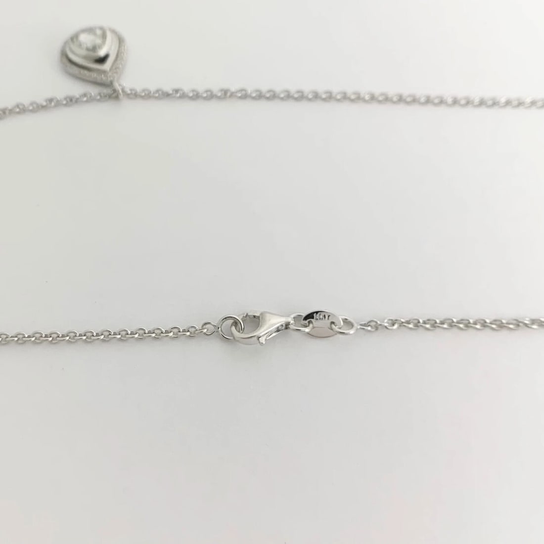 Antique Rose Cut Diamond Teardrop Halo Pendant Necklace 14K White Gold 4.87 Gr - 8