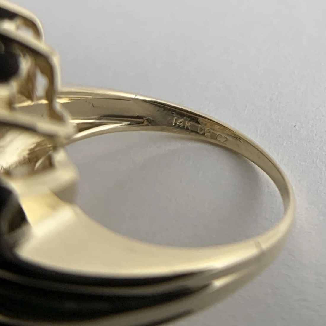 Vintage CZ Cubic Zirconia Long Cluster Cocktail Ring 14K Yellow Gold, 7.44 Gr - 11