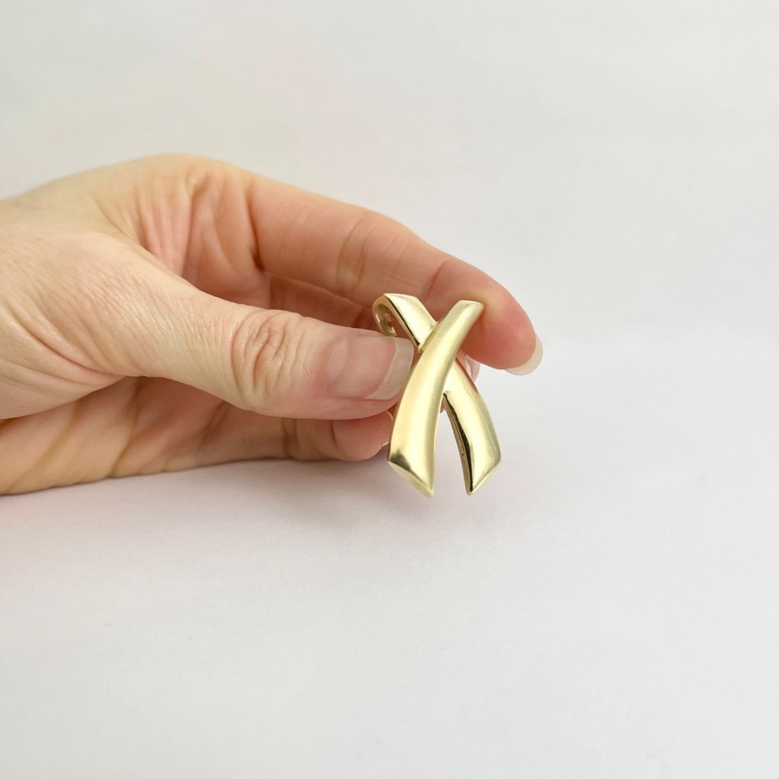 Vintage X Necklace Pendant 14K Yellow Gold, 6.57 Gr - 3