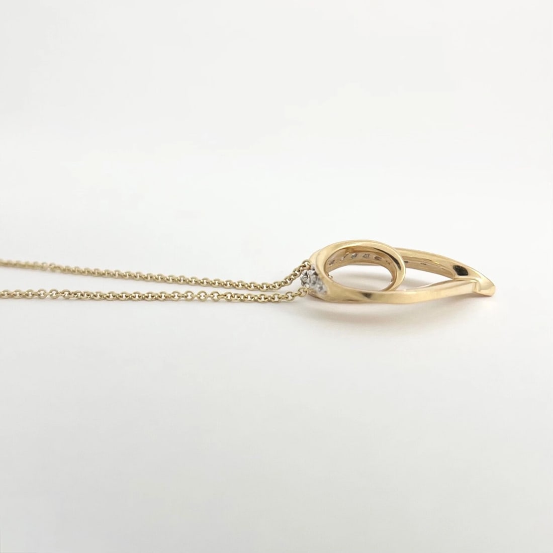 Vintage Baguette Half Diamond Heart Pendant Necklace 14K Yellow Gold, 6.20 Grams - 6