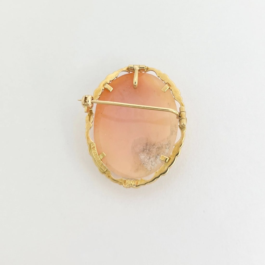 Antique 1920's Italian Cameo Pendant Brooch Pin 18K Yellow Gold, 7.57 Grams - 9