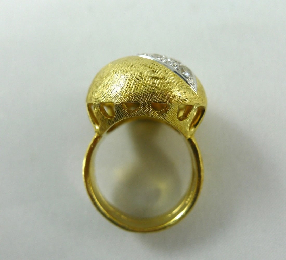 Vintage 1960's Diamond Dome Cocktail Ring 18K Yellow Gold, .40 CTW, 14.27 Grams - 12