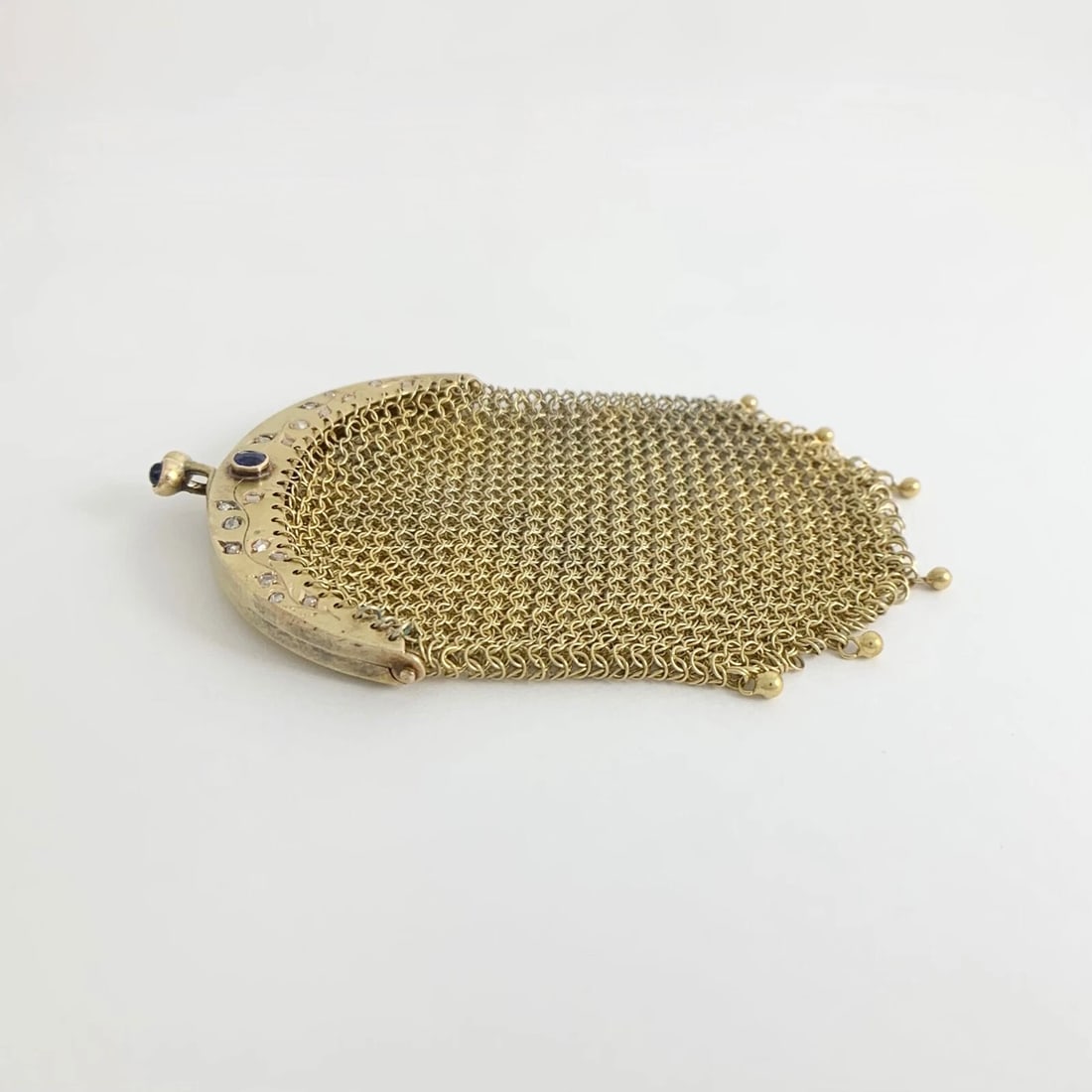Victorian Antique Chatelaine Mesh Chain Mail Coin Purse 20K Yellow Gold 28.11 Gr - 9