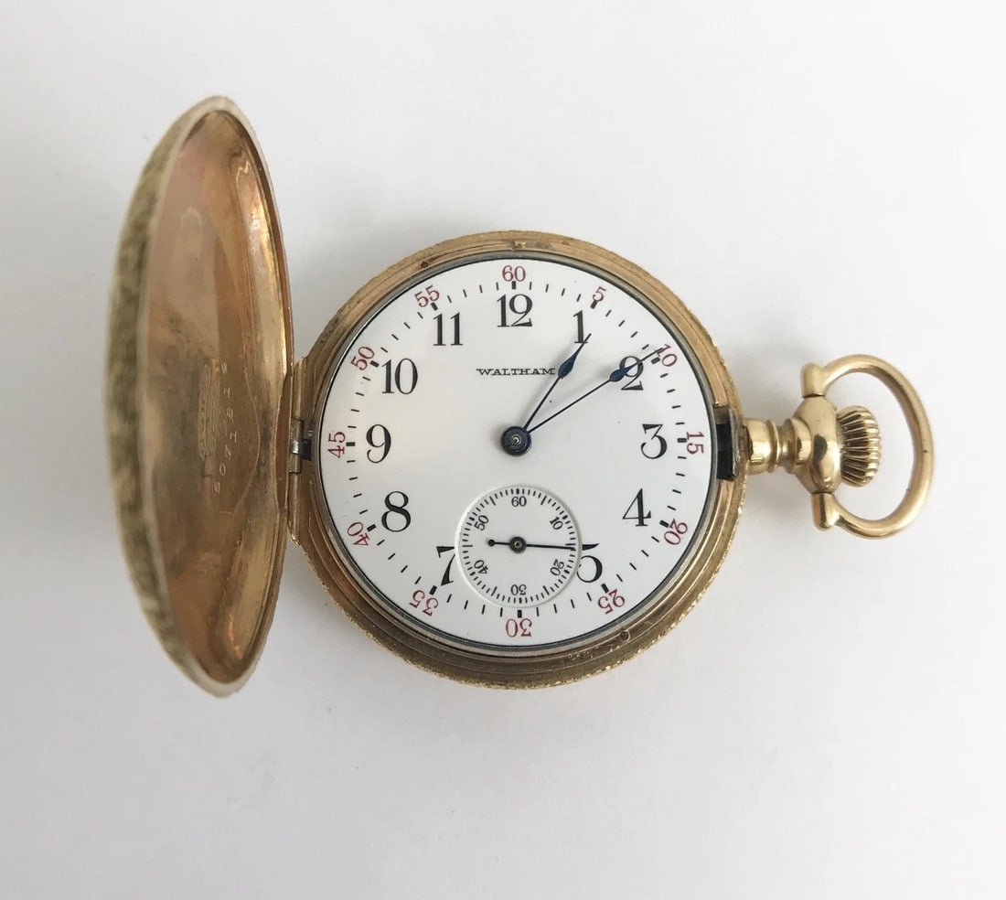 Antique Waltham Ornate Pocket Watch 14K Yellow Gold, 1900-1910, 35 mm, 38.8 Gram - 11