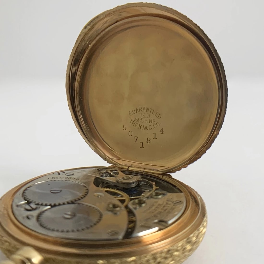 Antique Waltham Ornate Pocket Watch 14K Yellow Gold, 1900-1910, 35 mm, 38.8 Gram - 5
