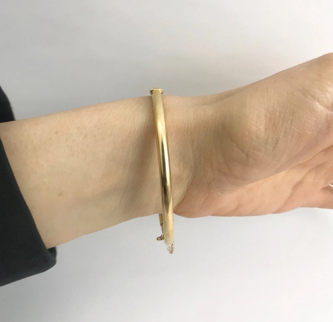 Victorian Revival Pearl Turquoise Bangle Bracelet 14K Yellow Gold, 20.39 Gr - 6