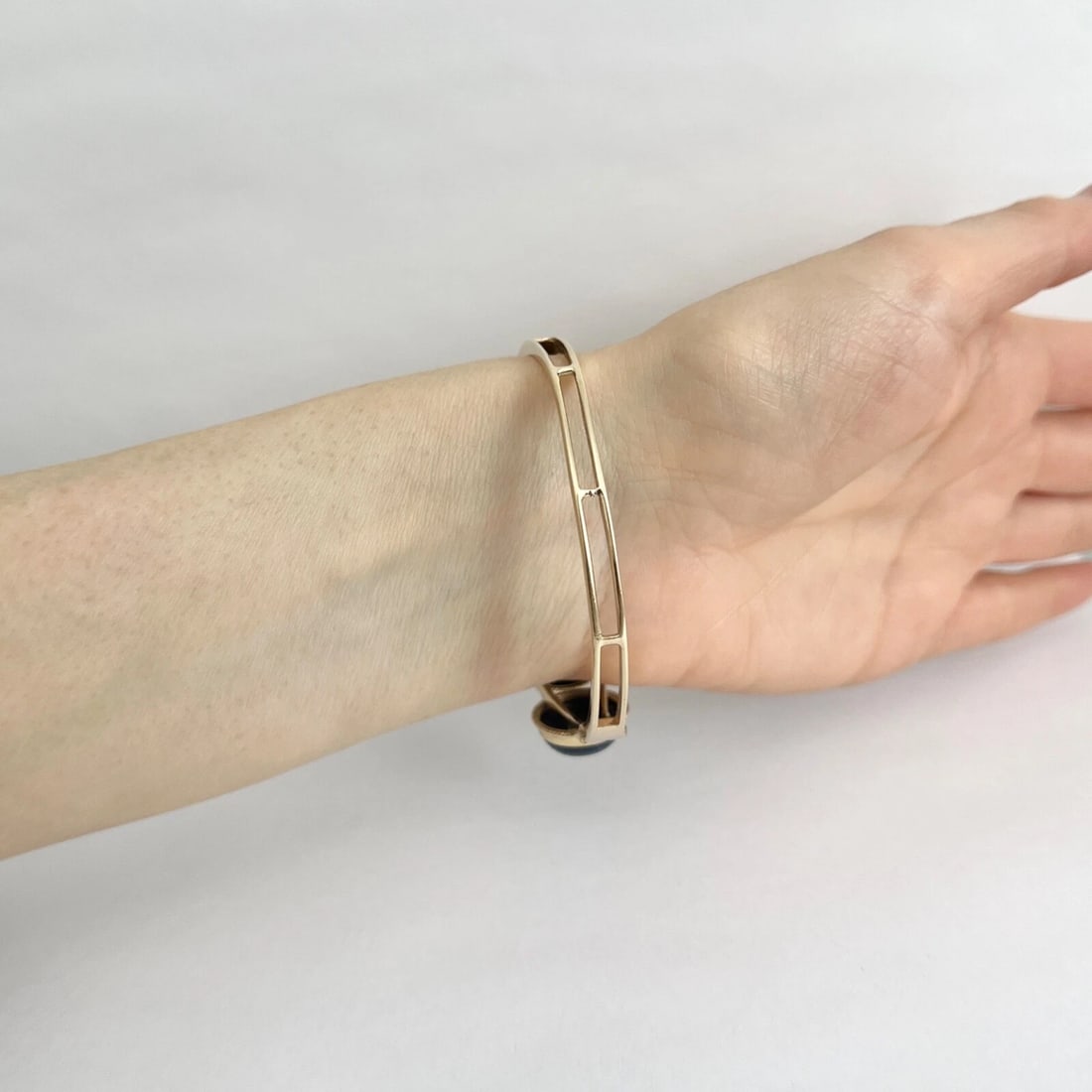 Vintage 1960's Oval Blue Lapis Lazuli Bangle Bracelet 12K Yellow Gold, 28.20 Gr - 6