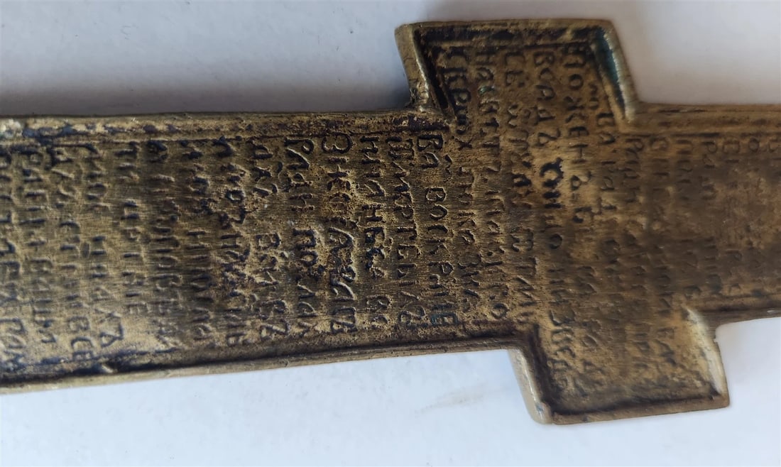 RUSSIAN BRONZE WALL CRUSIFIX ICON 18th CENTURY antique CROSS - 5