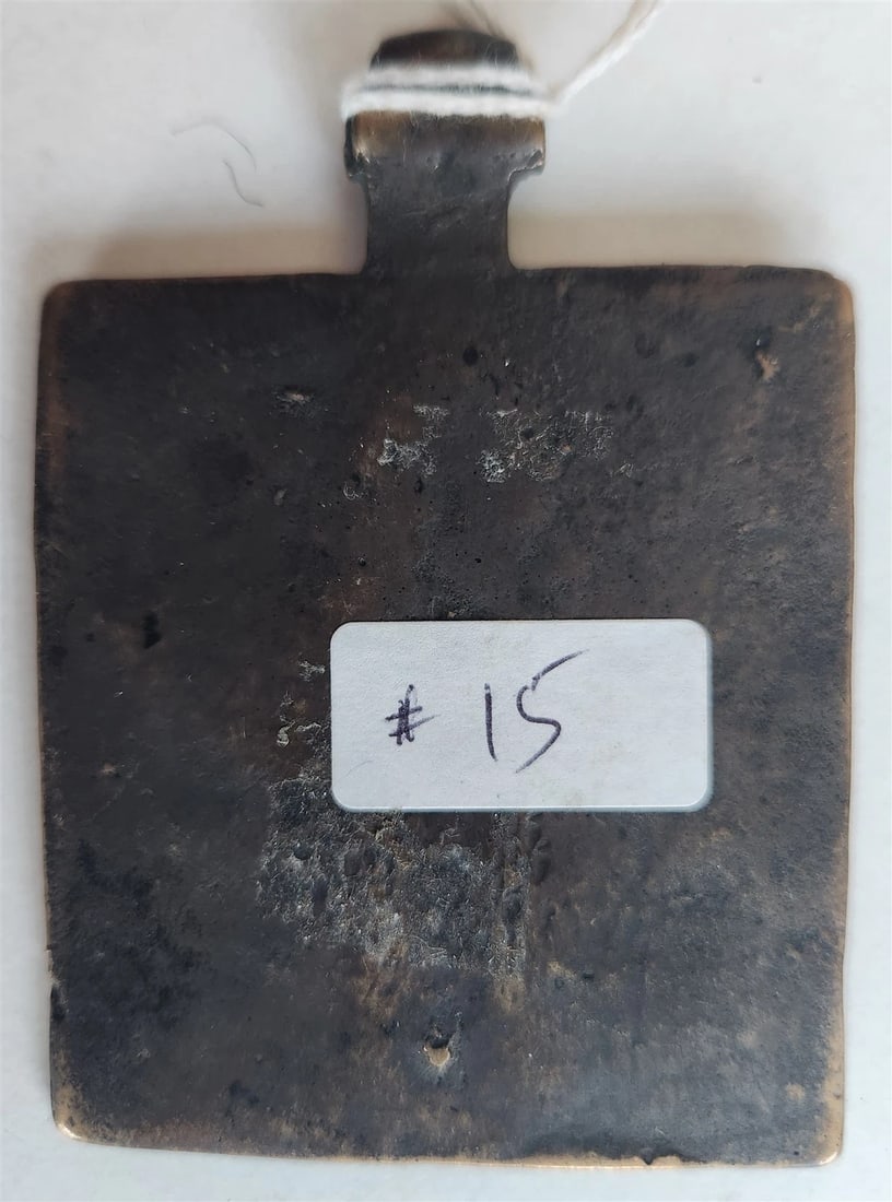 RUSSIAN SMALL BRONZE TRAVELER'S ICON ST.NICHOLAS of MOJAISK 18th CENTURY antique - 3