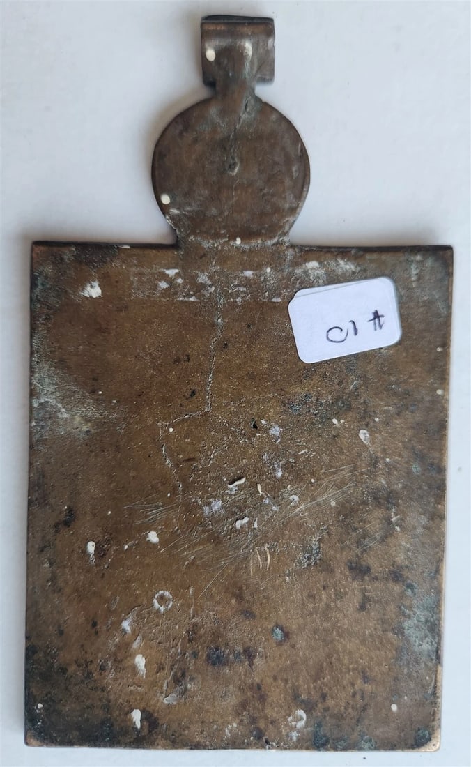 18th CENTURY RUSSIAN ORTHODOX BRONZE ICON of POKROV antique - 3