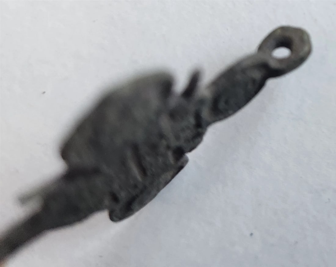 RUSSIAN BRONZE 19th CENTURY antique NECK CROSS icon NICE DESIGN - 4