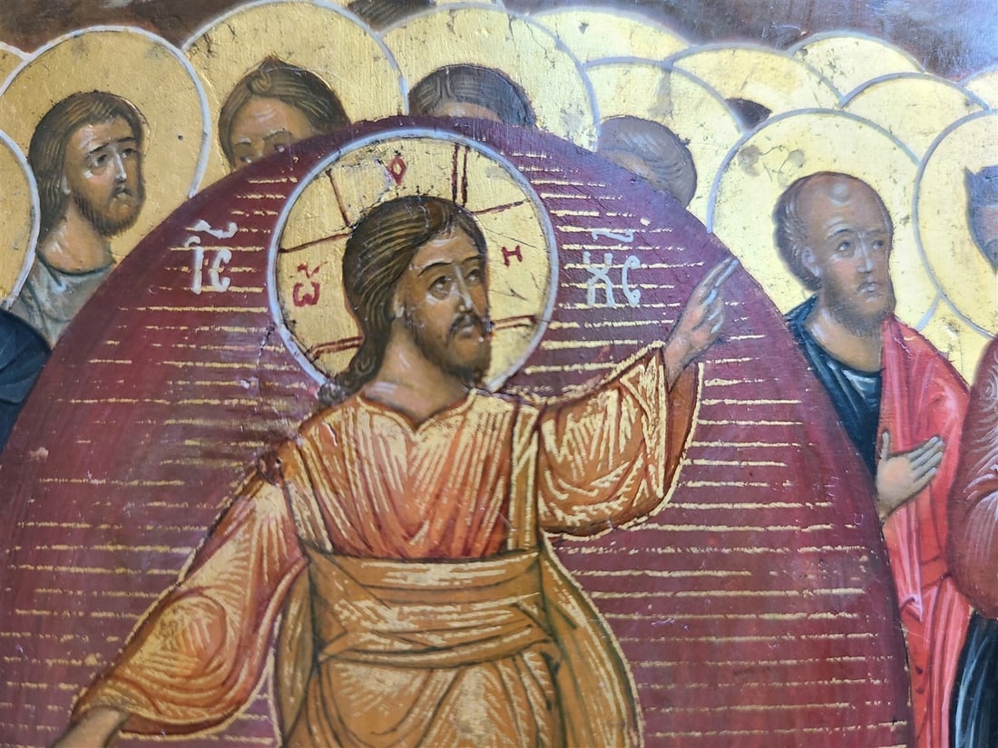 19th CENTURY RUSSIAN ICON of RESURRECTION of JESUS antique - 3