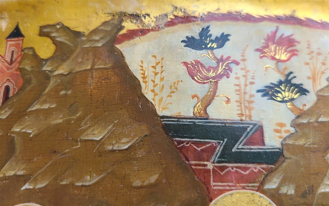 19th CENTURY RUSSIAN ICON of RESURRECTION of JESUS antique - 5