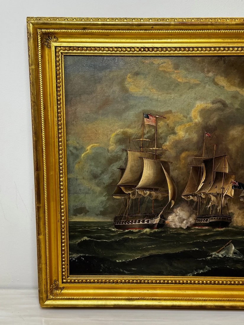 Oil Painting USS Constitution Captures HMS Cyane & HMS Levant, War of 1812 - 11