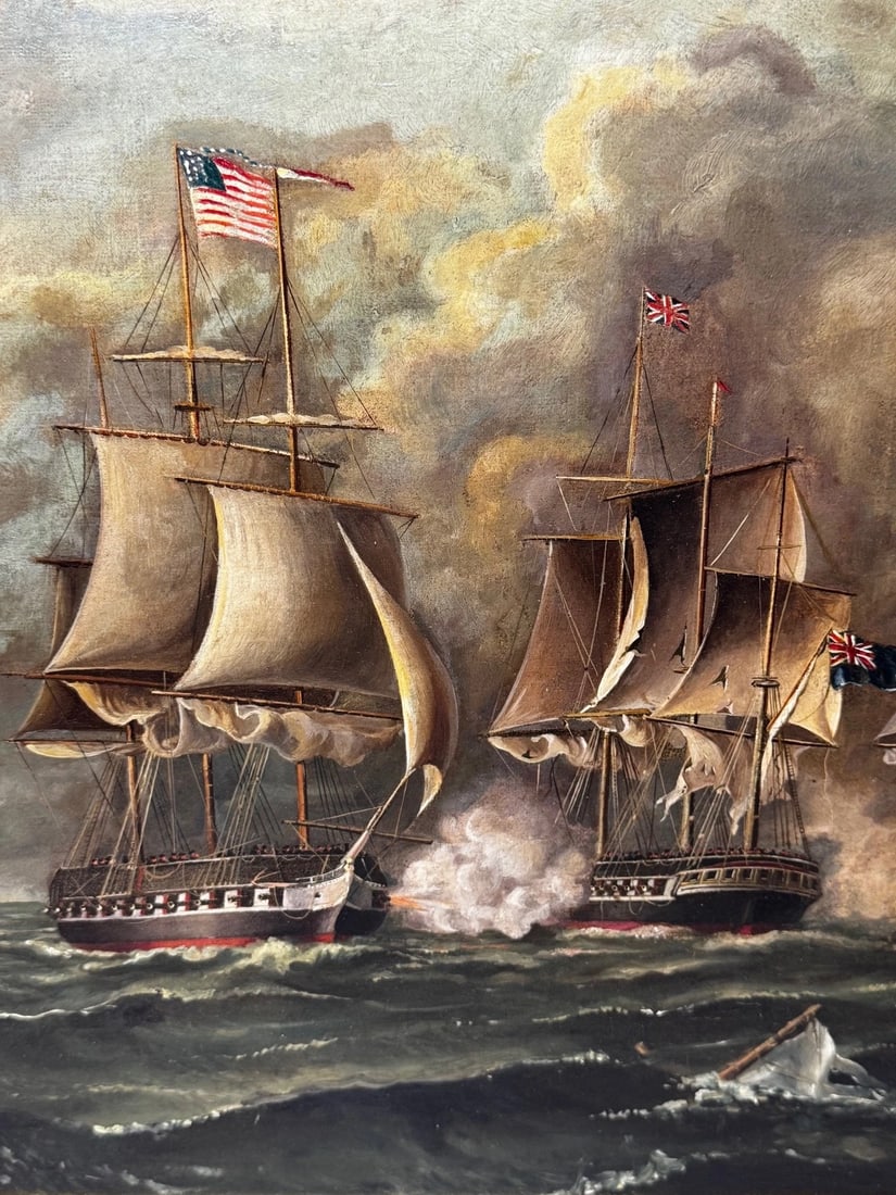 Oil Painting USS Constitution Captures HMS Cyane & HMS Levant, War of 1812 - 14