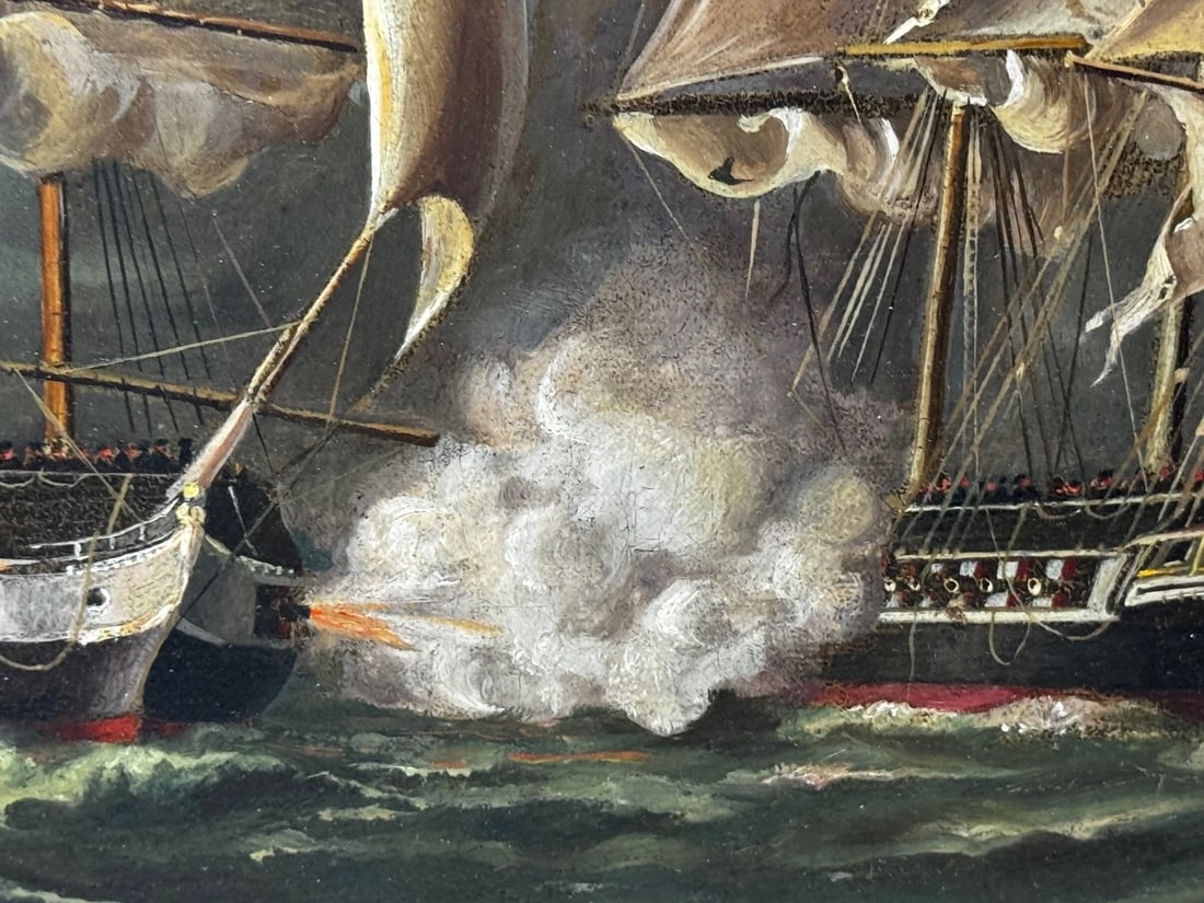 Oil Painting USS Constitution Captures HMS Cyane & HMS Levant, War of 1812 - 17