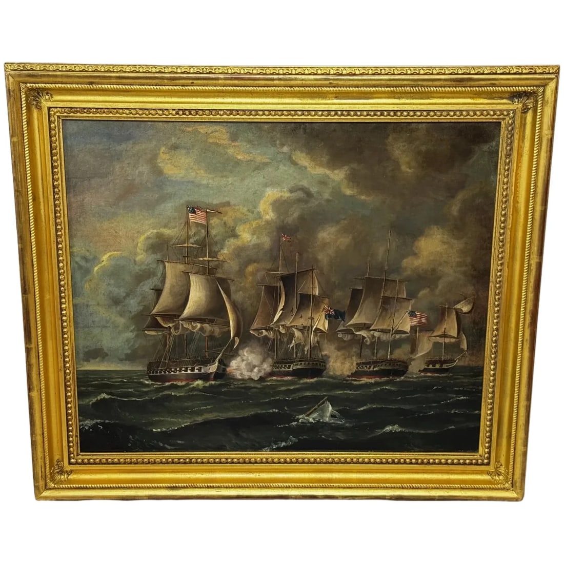 Oil Painting USS Constitution Captures HMS Cyane & HMS Levant, War of 1812 (1 of 20)