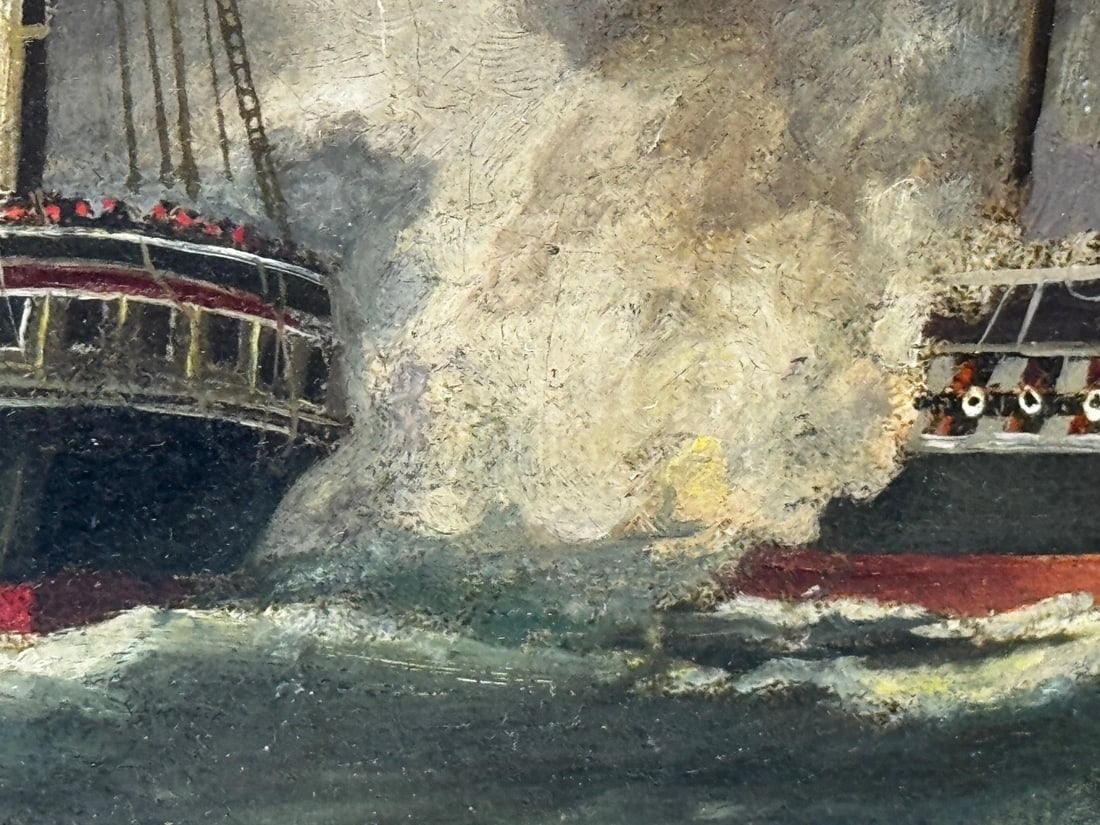 Oil Painting USS Constitution Captures HMS Cyane & HMS Levant, War of 1812 - 20