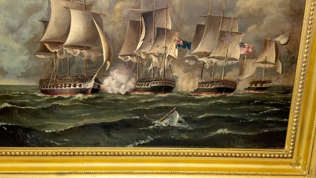 Oil Painting USS Constitution Captures HMS Cyane & HMS Levant, War of 1812 - 2