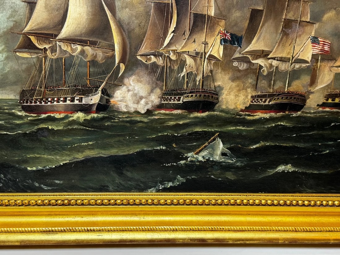 Oil Painting USS Constitution Captures HMS Cyane & HMS Levant, War of 1812 - 9