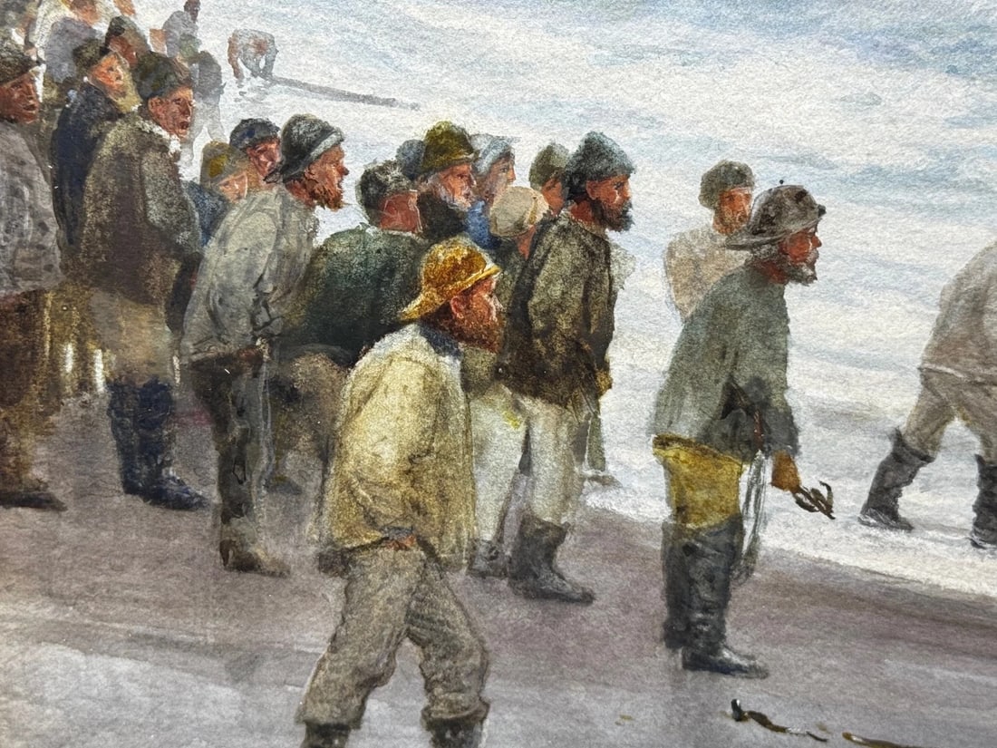 Painting Ship Wreck High Tide off Trebarwith Strand By Charles Sim Mottram RBA - 17