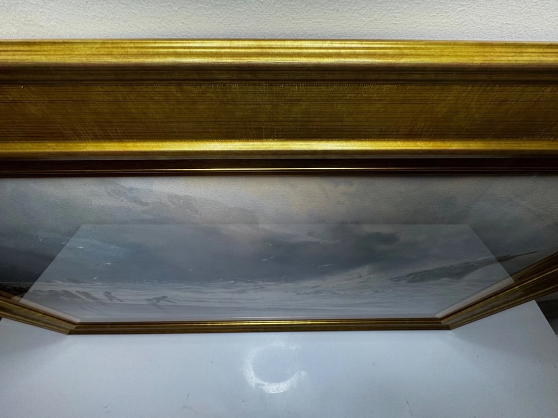 Painting Ship Wreck High Tide off Trebarwith Strand By Charles Sim Mottram RBA - 9