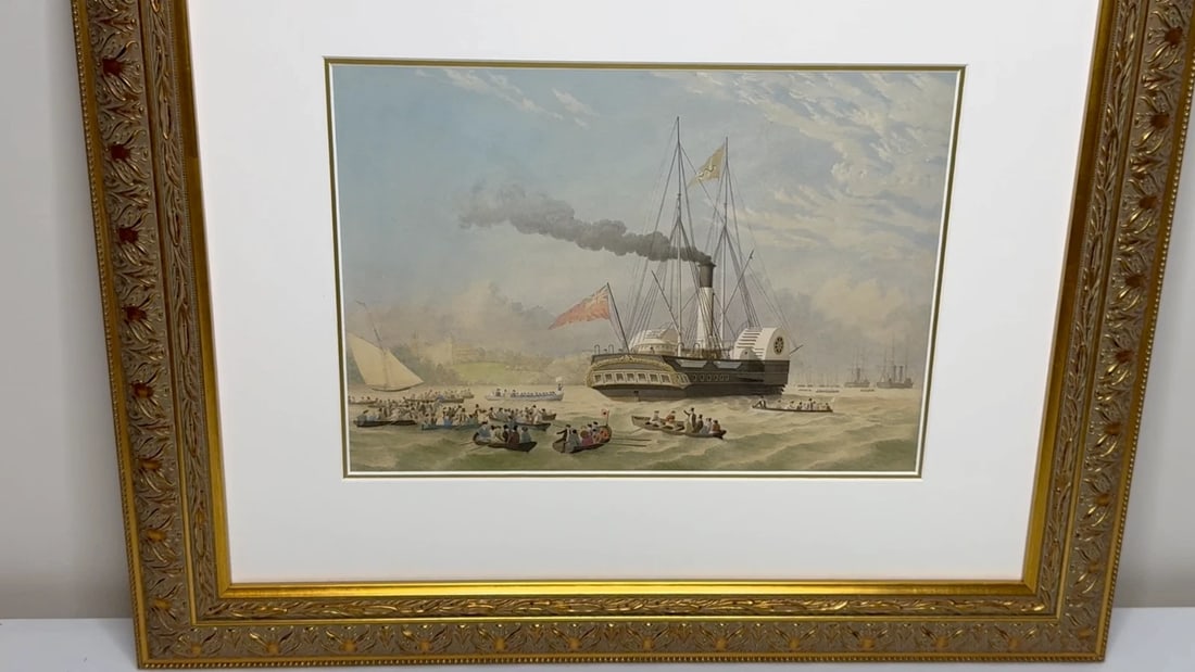 Painting HMY Victoria & Albert First Royal Steam Yacht Off Osborne House C1852 - 2