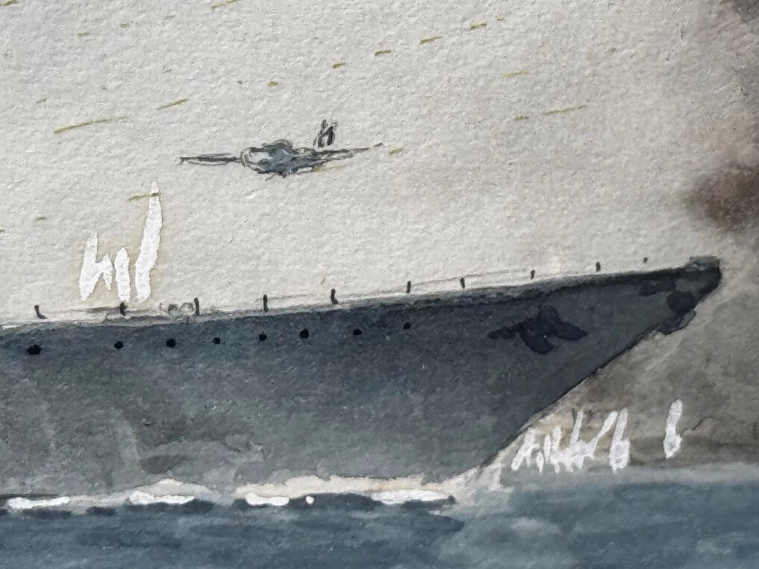 Naval Battle Operation Ten-Go Painting Sinking Of Battleship Yamato April 1945 - 20