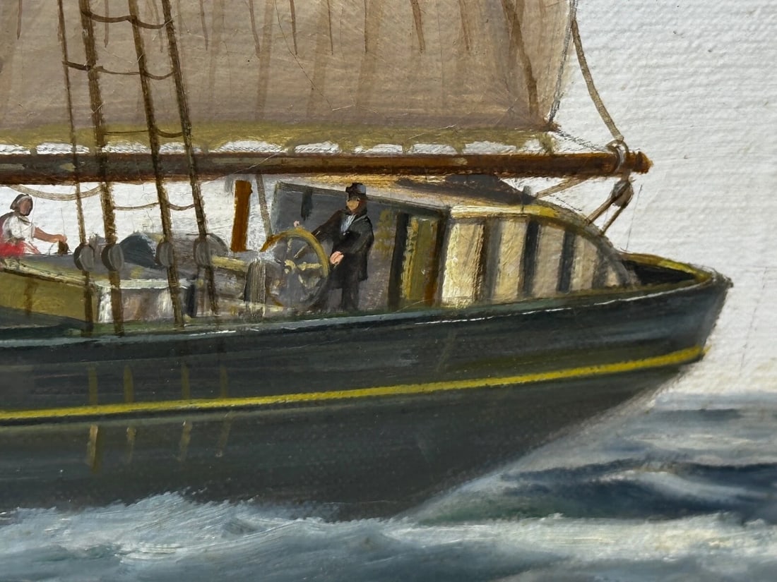 British Marine Oil Painting Kathleen & May Schooner Ship By John Lewis Chapman - 13