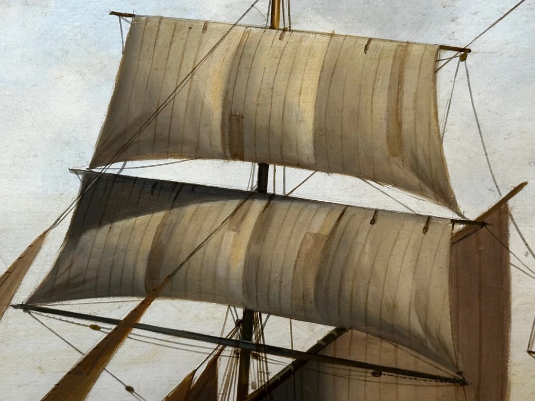 British Marine Oil Painting Kathleen & May Schooner Ship By John Lewis Chapman - 16