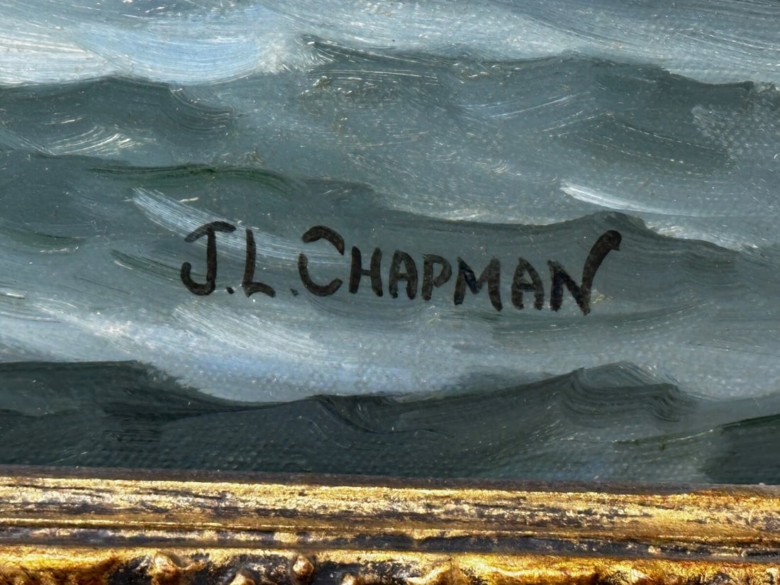 British Marine Oil Painting Kathleen & May Schooner Ship By John Lewis Chapman - 8