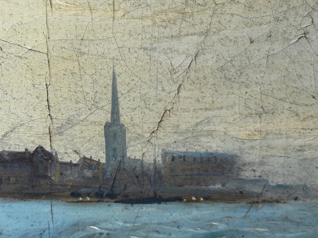 Marine Georgian Early 19th Century French Fishing Boat Heading Out Brisk Winds - 11