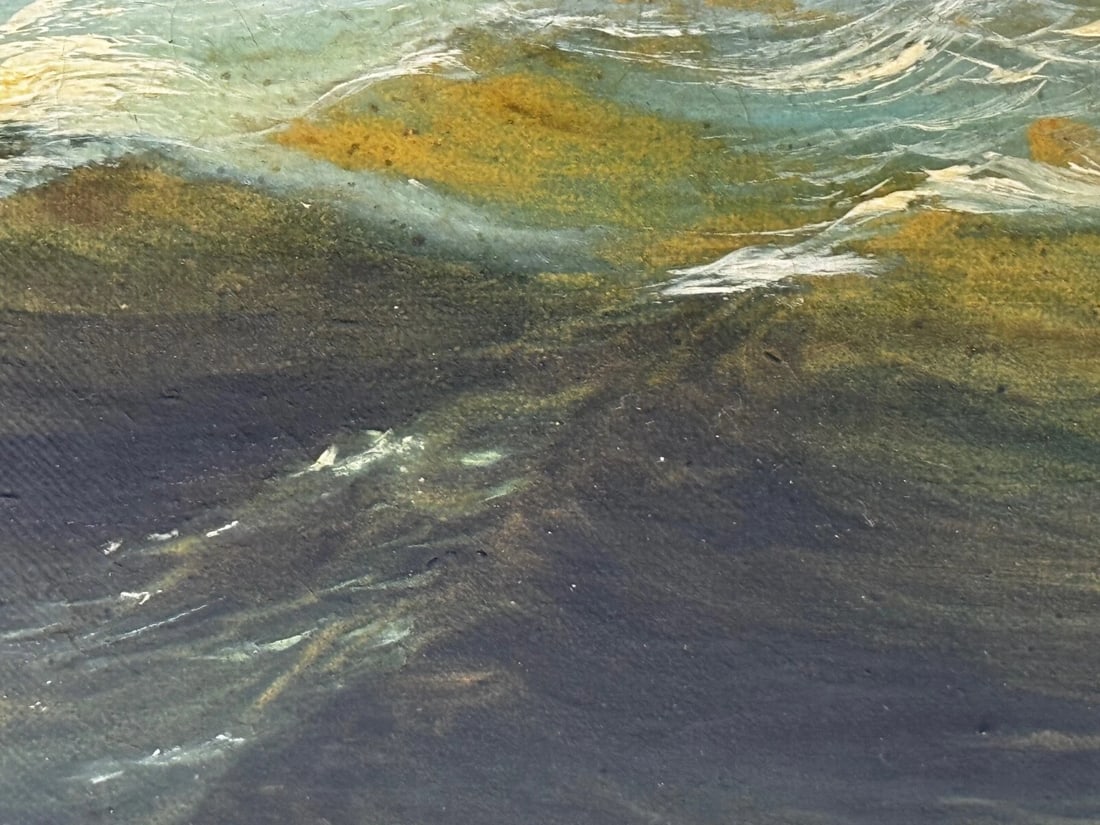 Marine Georgian Early 19th Century French Fishing Boat Heading Out Brisk Winds - 16