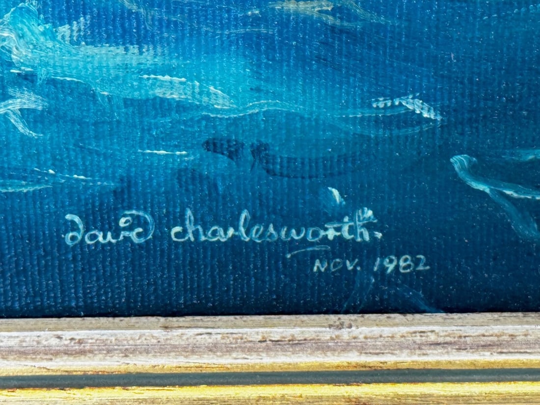 Oil Painting HMS Franklin Ship The Pentlands 1944 WW2 Convoy Duty North Sea - 5