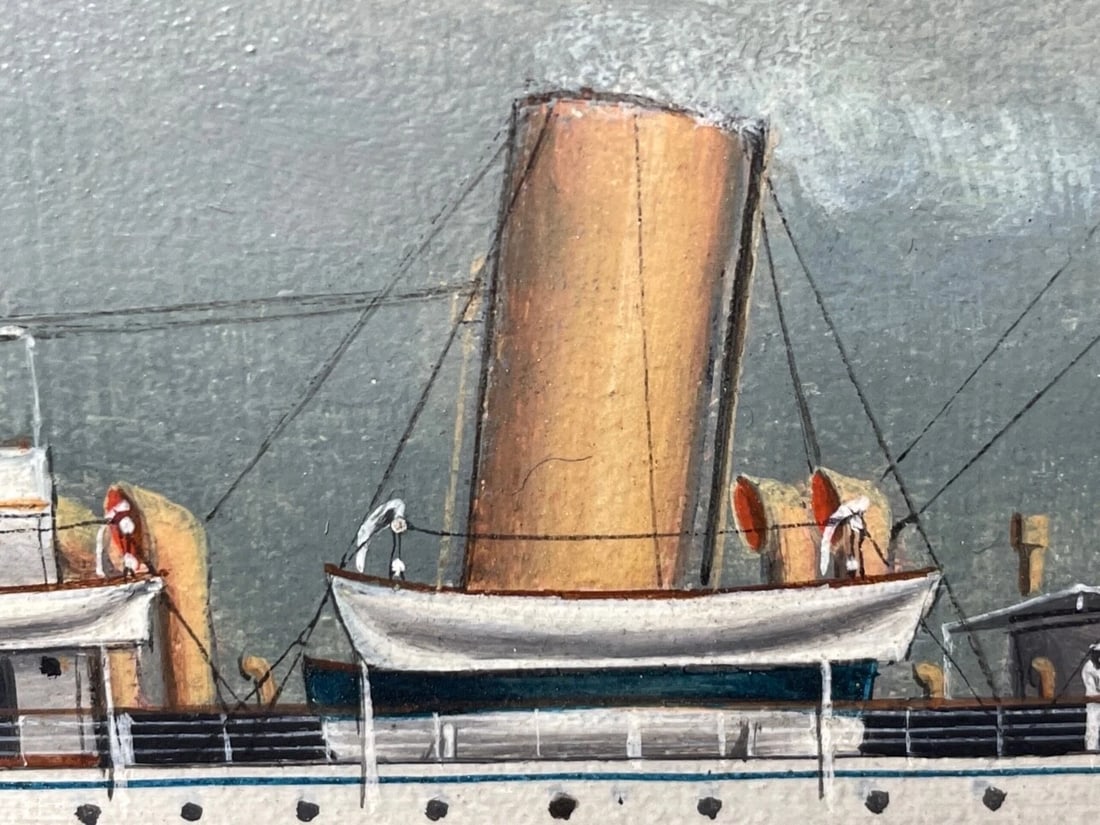 Anglo Chinese School Marine Oil Painting HMS Alacrity Schooner Steam Sail Ship - 16