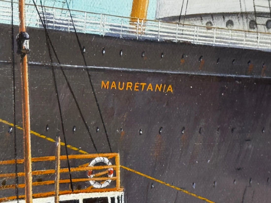 Masterpiece Painting Docking the RMS Mauretania Ship at Sandon Half Tide Dock - 16