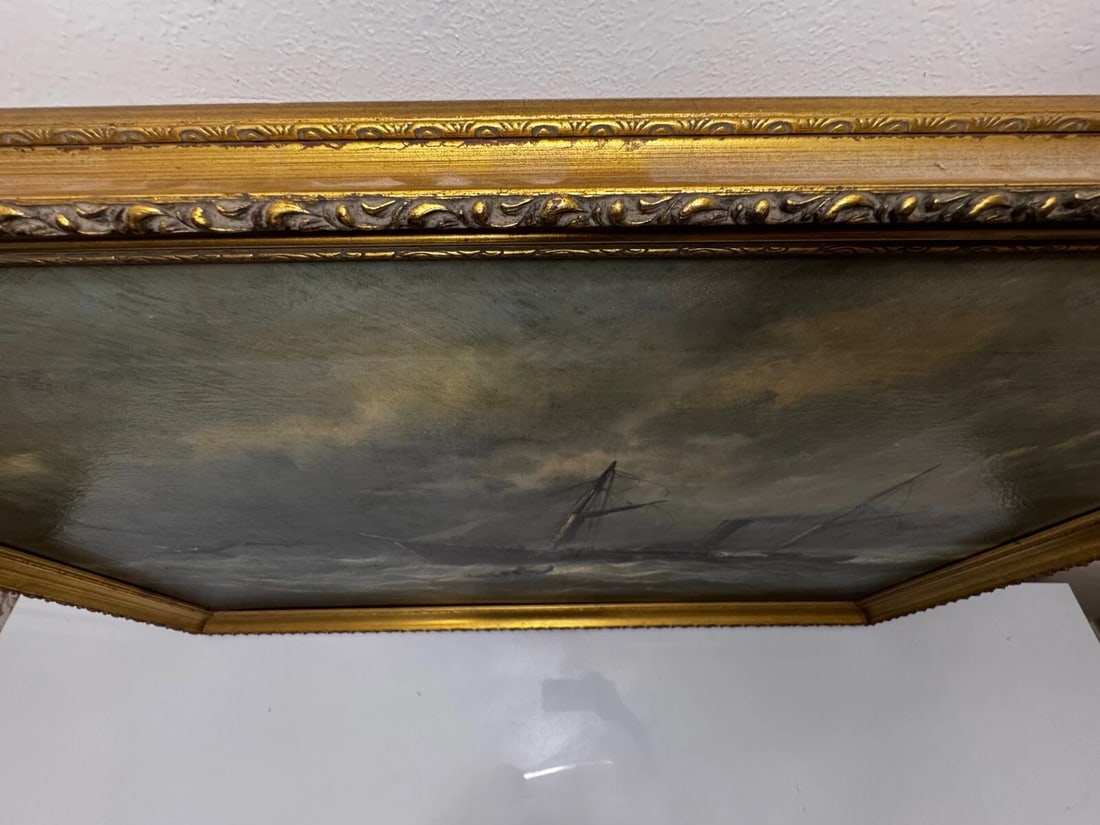 Large Painting Sealer Whaler Ship Of Dundee Sinking The Rescue By William Broome - 16